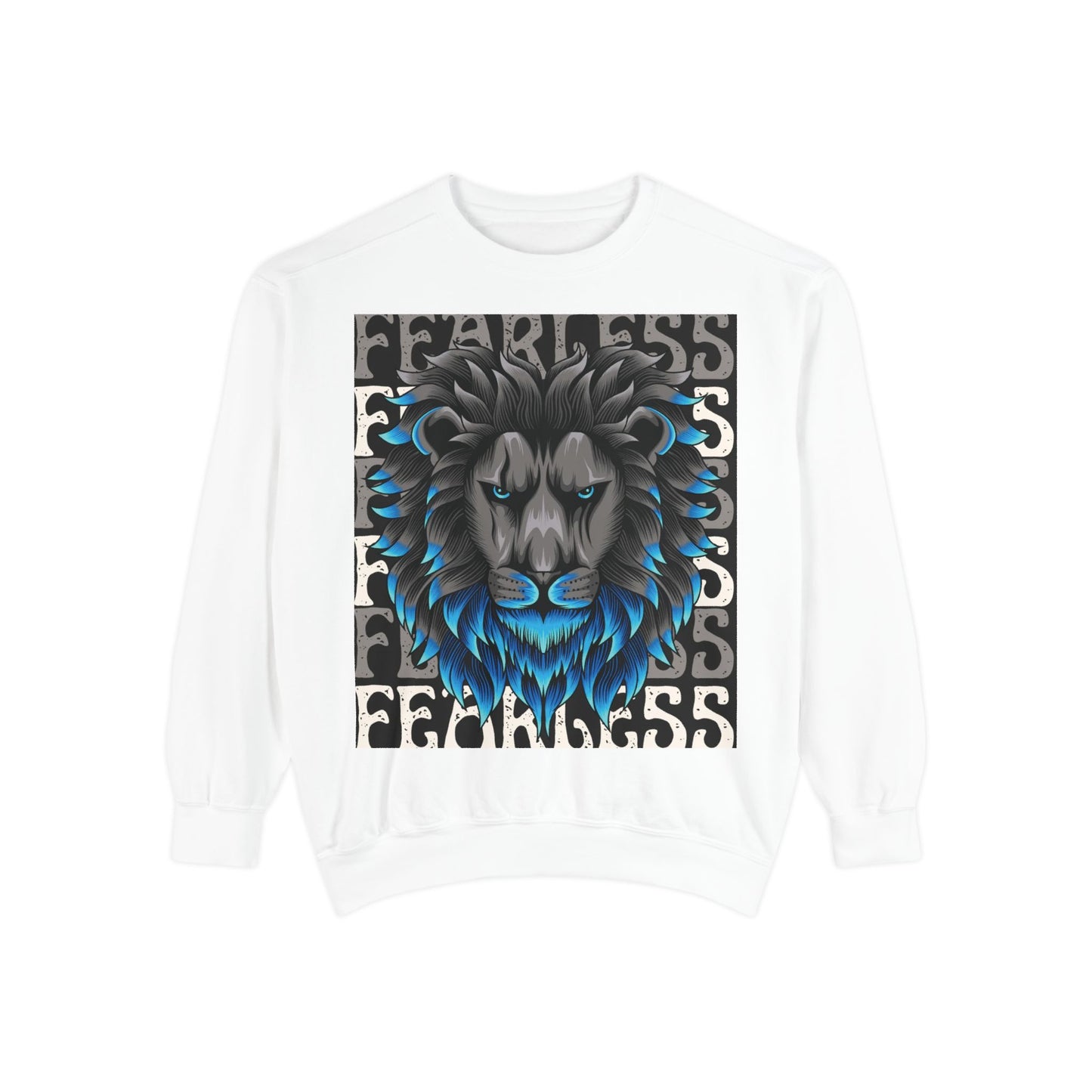 Fearless Lion Unisex Garment-Dyed Sweatshirt | Bold Graphic Apparel for Animal Lovers