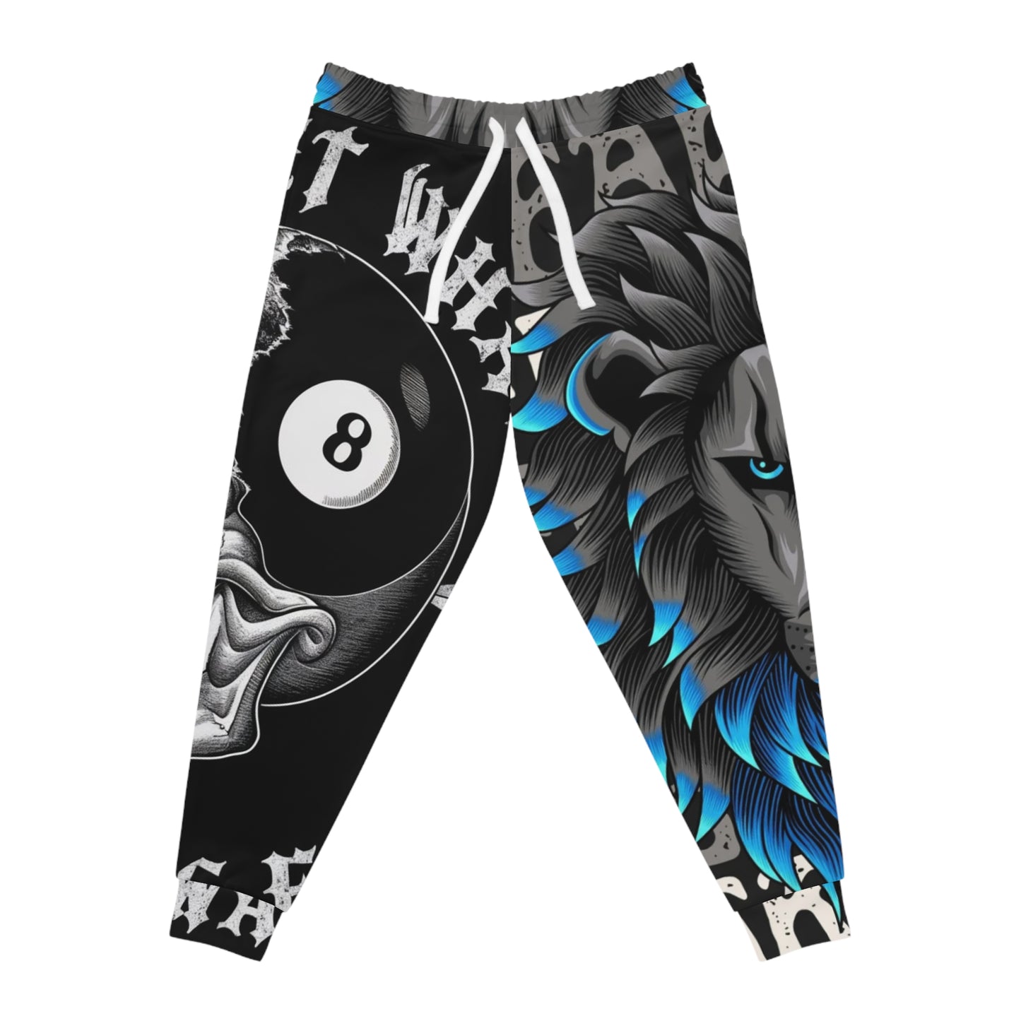 Bold Graphic Athletic Joggers - Lion & Skull Design for Active Lifestyle